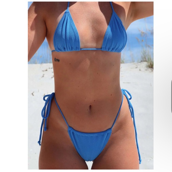 Gnash swim BNWT towelling string bikini top and bottoms size 2US/6AU - Picture 2 of 12